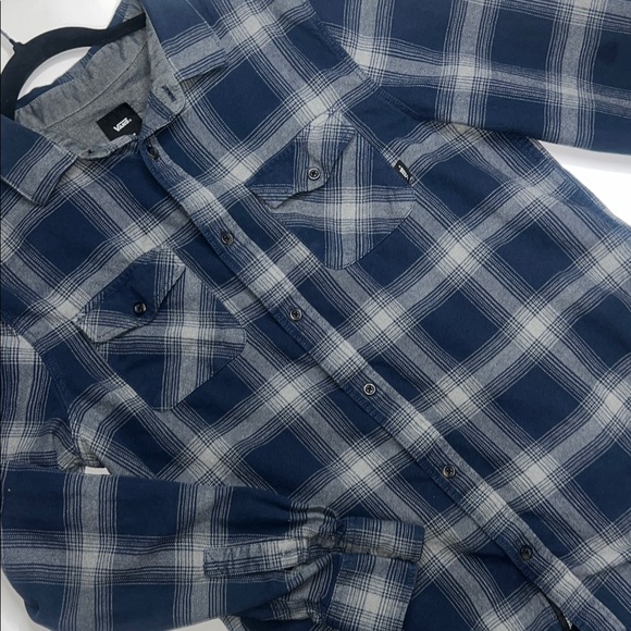 Vans Other - Vans Navy and Light Gray Plaid Shirt